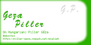 geza piller business card