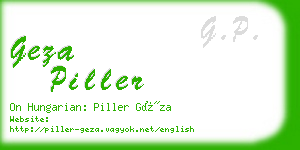 geza piller business card